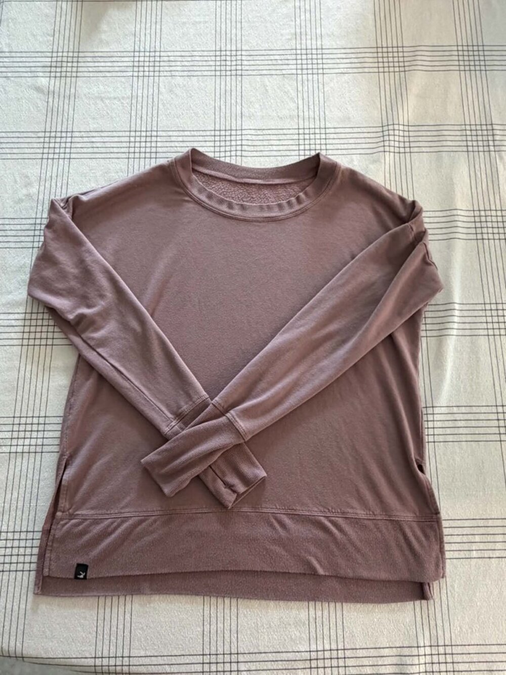 Glyder Lounge Long Sleeve Slit Crewneck Sweatshirt Pink Size M